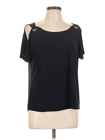Pre-owned Nine West Short Sleeve Top Blue Cold Shoulder Neckline Tops