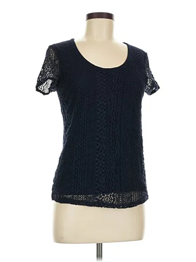Pre-owned Nine West Short Sleeve Top Blue Scoop Neck Tops