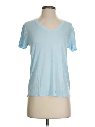 Pre-owned Nine West Short Sleeve Top Blue V-neck Tops