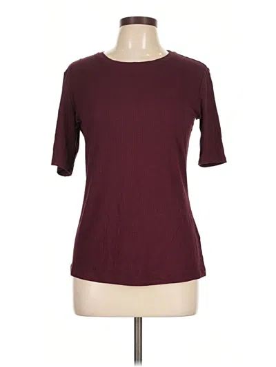 Pre-owned Nine West Short Sleeve Top Burgundy Crew Neck Tops