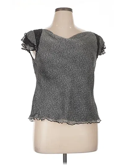 Pre-owned Nine West Short Sleeve Top Gray Sweetheart Neckline Tops