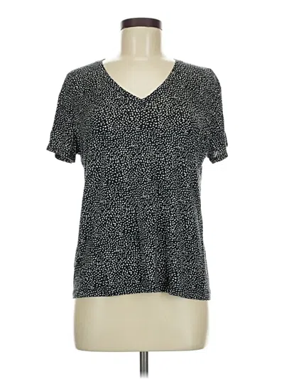 Pre-owned Nine West Short Sleeve Top Gray V Neck Tops