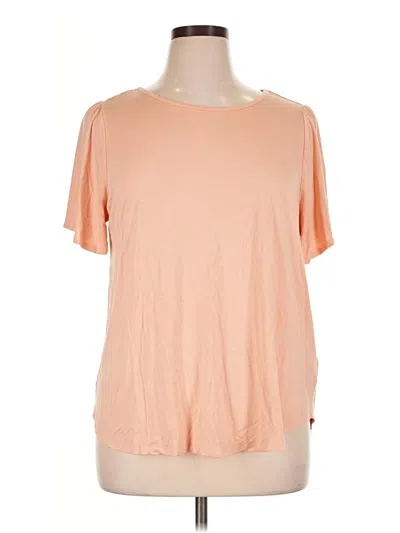 Pre-owned Nine West Short Sleeve Top Orange Cold Shoulder Neckline Tops