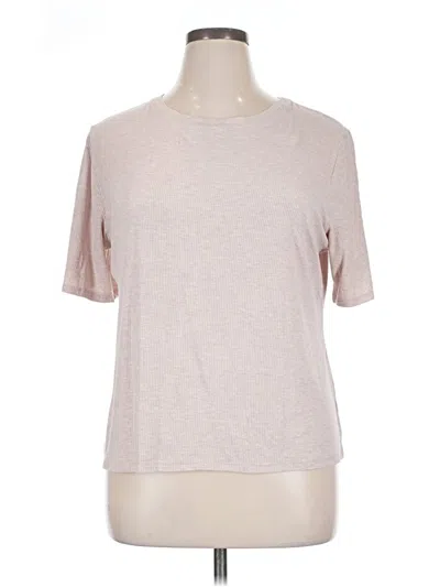 Pre-owned Nine West Short Sleeve Top Pink Crew Neck Tops