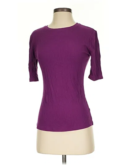 Pre-owned Nine West Short Sleeve Top Purple Boatneck Tops