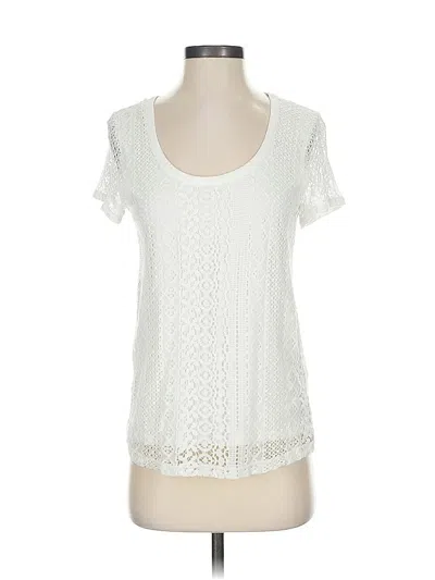 Pre-owned Nine West Short Sleeve Top White Scoop Neck Tops