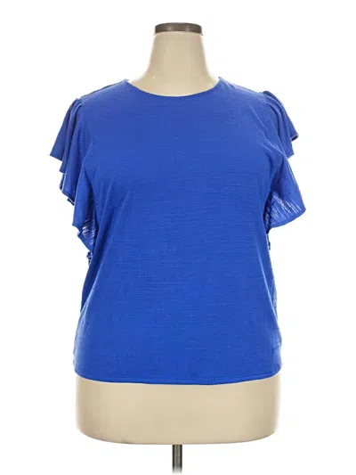 Pre-owned Nine West Short Sleeve T-shirt In Blue