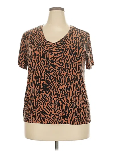 Pre-owned Nine West Short Sleeve T-shirt In Brown