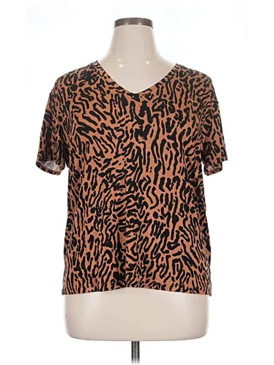 Pre-owned Nine West Short Sleeve T-shirt In Brown