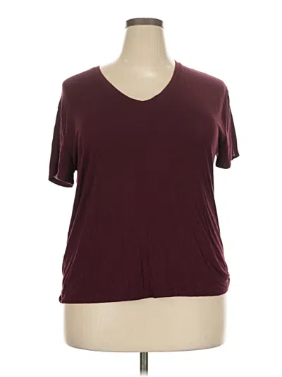 Pre-owned Nine West Short Sleeve T-shirt In Burgundy