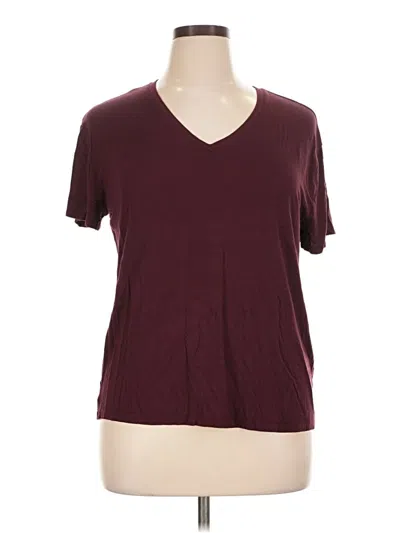 Pre-owned Nine West Short Sleeve T-shirt In Burgundy