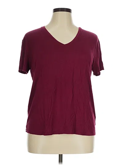 Pre-owned Nine West Short Sleeve T-shirt In Burgundy