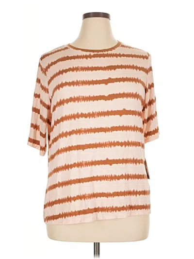 Pre-owned Nine West Short Sleeve T-shirt In Tan