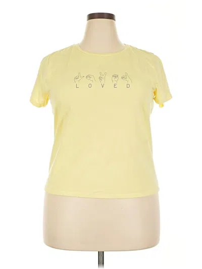 Pre-owned Nine West Short Sleeve T-shirt In Yellow