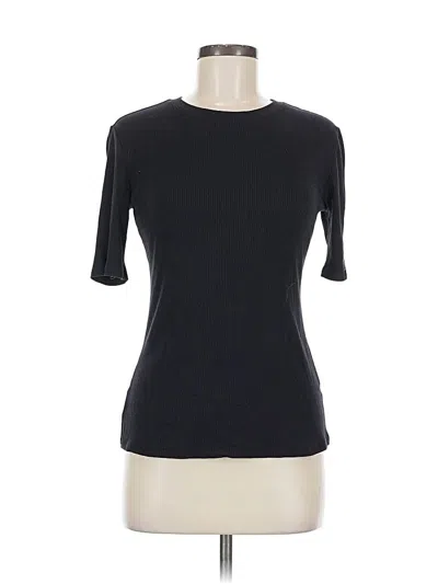 Pre-owned Nine West Short Sleeve Turtleneck In Black