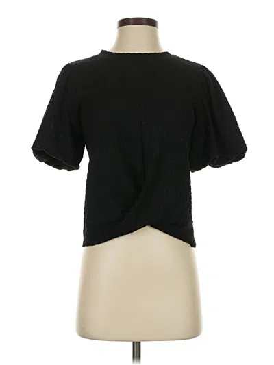 Pre-owned Nine West Short Sleeve Turtleneck In Black