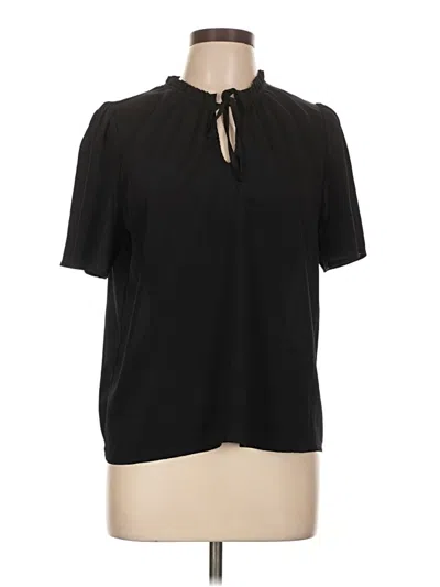 Pre-owned Nine West Short Sleeve Turtleneck In Black