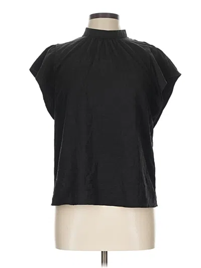 Pre-owned Nine West Short Sleeve Turtleneck In Black