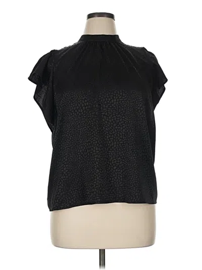 Pre-owned Nine West Short Sleeve Turtleneck In Black