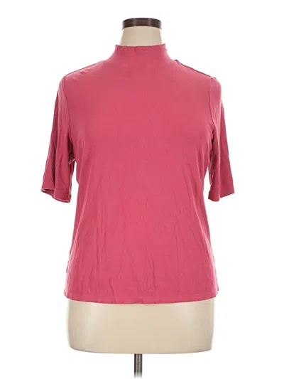Pre-owned Nine West Short Sleeve Turtleneck In Burgundy