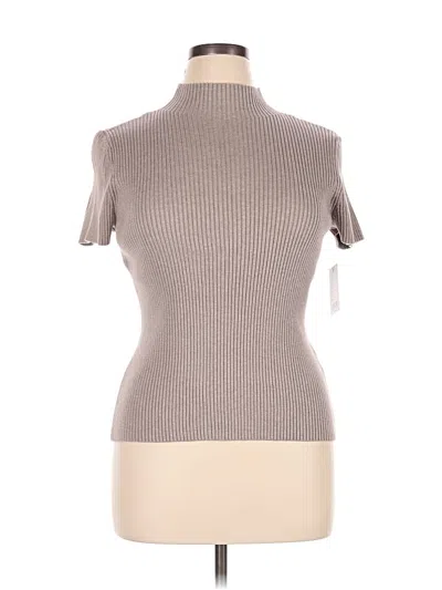 Pre-owned Nine West Short Sleeve Turtleneck In Gray