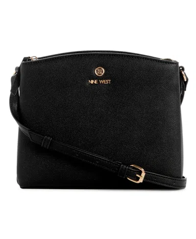 Nine West Siera 3 Compartment Crossbody Bag In Black