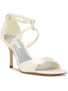 Nine West Sighs Womens Satin Square Toe Heels In White