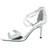 Nine West Sighs3 Womens Strappy Man Made Ankle Strap In Silver