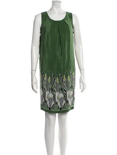 Pre-owned Nine West Silk Mini Dress In Green