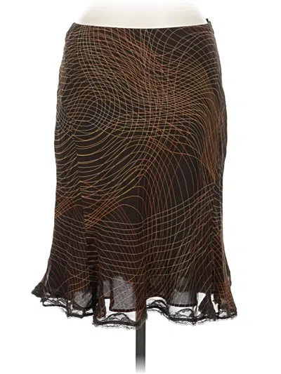 Pre-owned Nine West Silk Skirt In Brown