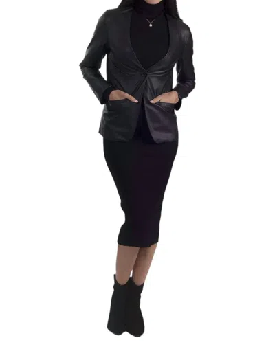Nine West Single-button V-neck Blazer In Black