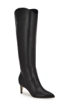 Nine West Sirena Womens Zipper Leather Knee-high Boots In Black