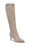 Nine West Sirena Pointed Toe Knee High Boot In Taupe Suede