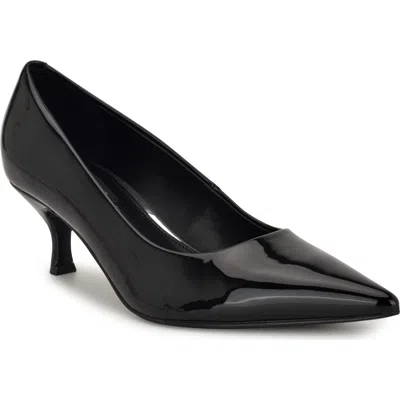 Nine West Sisko Pointed Toe Kitten Heel Pump In Black