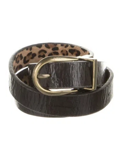 Pre-owned Nine West Skinny Ponyhair Belt In Neutrals