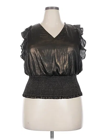 Pre-owned Nine West Sleeveless Blouse In Black