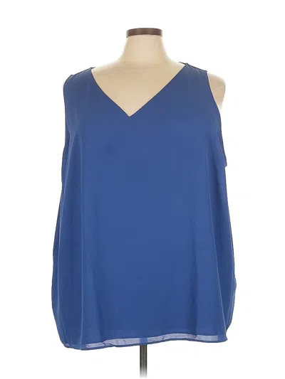 Pre-owned Nine West Sleeveless Blouse In Blue