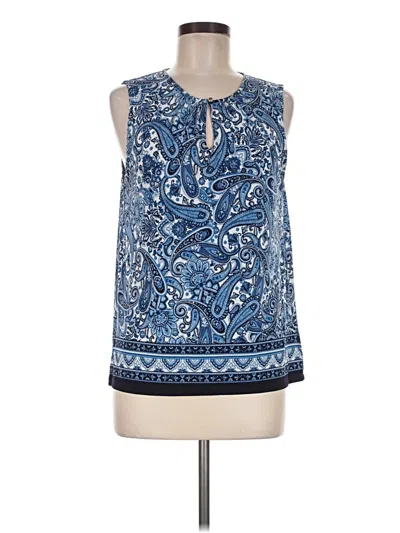Pre-owned Nine West Sleeveless Blouse In Blue