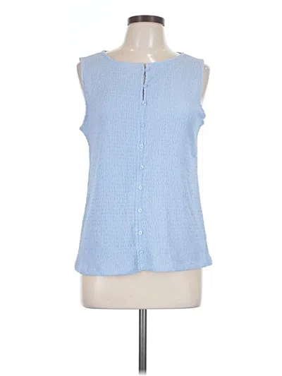Pre-owned Nine West Sleeveless Blouse In Blue