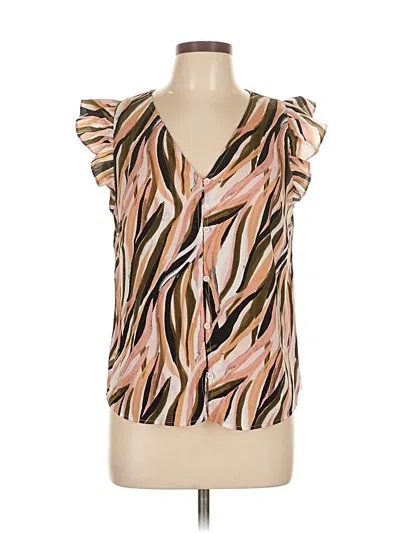 Pre-owned Nine West Sleeveless Blouse In Brown