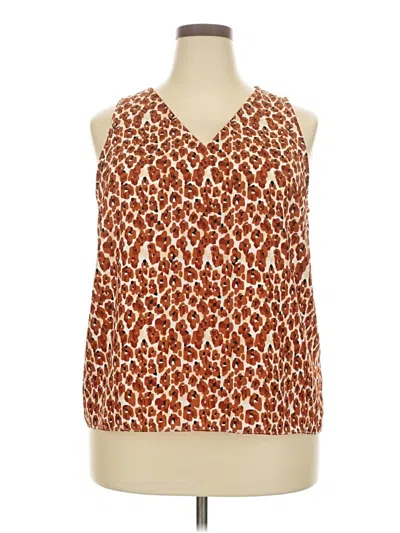 Pre-owned Nine West Sleeveless Blouse In Brown