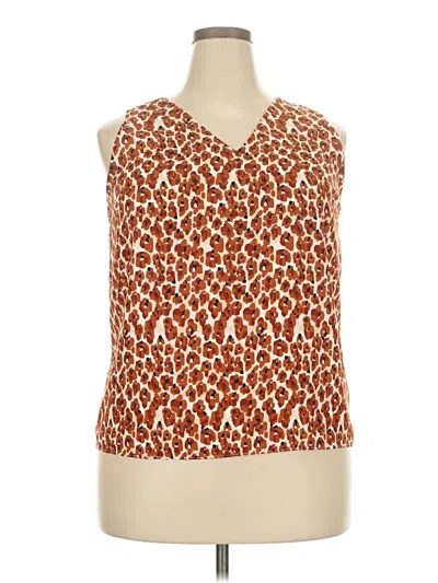 Pre-owned Nine West Sleeveless Blouse In Brown