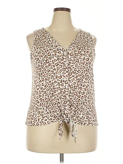 Pre-owned Nine West Sleeveless Blouse In Brown