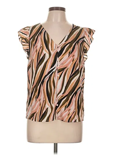 Pre-owned Nine West Sleeveless Blouse In Brown