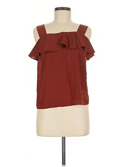 Pre-owned Nine West Sleeveless Blouse In Burgundy