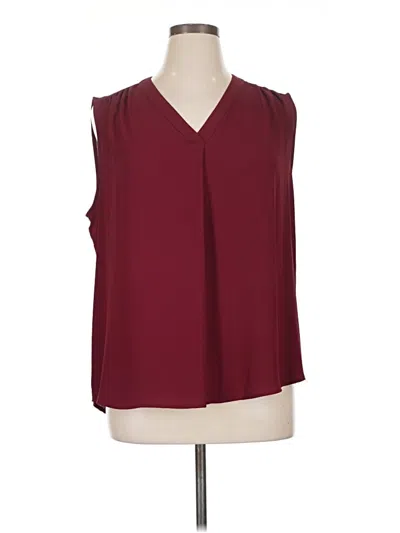 Pre-owned Nine West Sleeveless Blouse In Burgundy