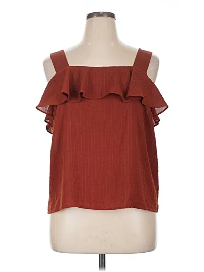 Pre-owned Nine West Sleeveless Blouse In Burgundy