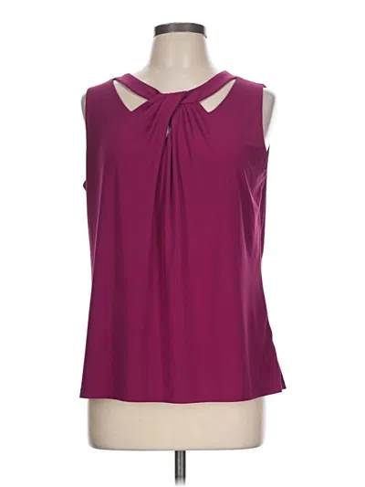Pre-owned Nine West Sleeveless Blouse In Burgundy