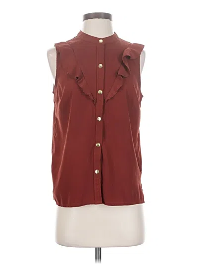 Pre-owned Nine West Sleeveless Blouse In Burgundy