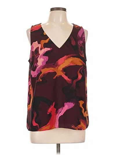 Pre-owned Nine West Sleeveless Blouse In Burgundy